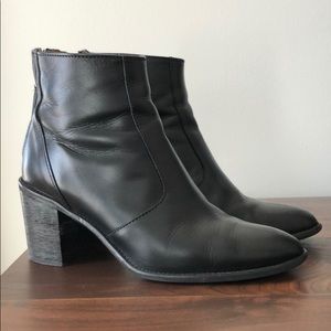 Madewell Black Ankle Boots Leather 9 GUC